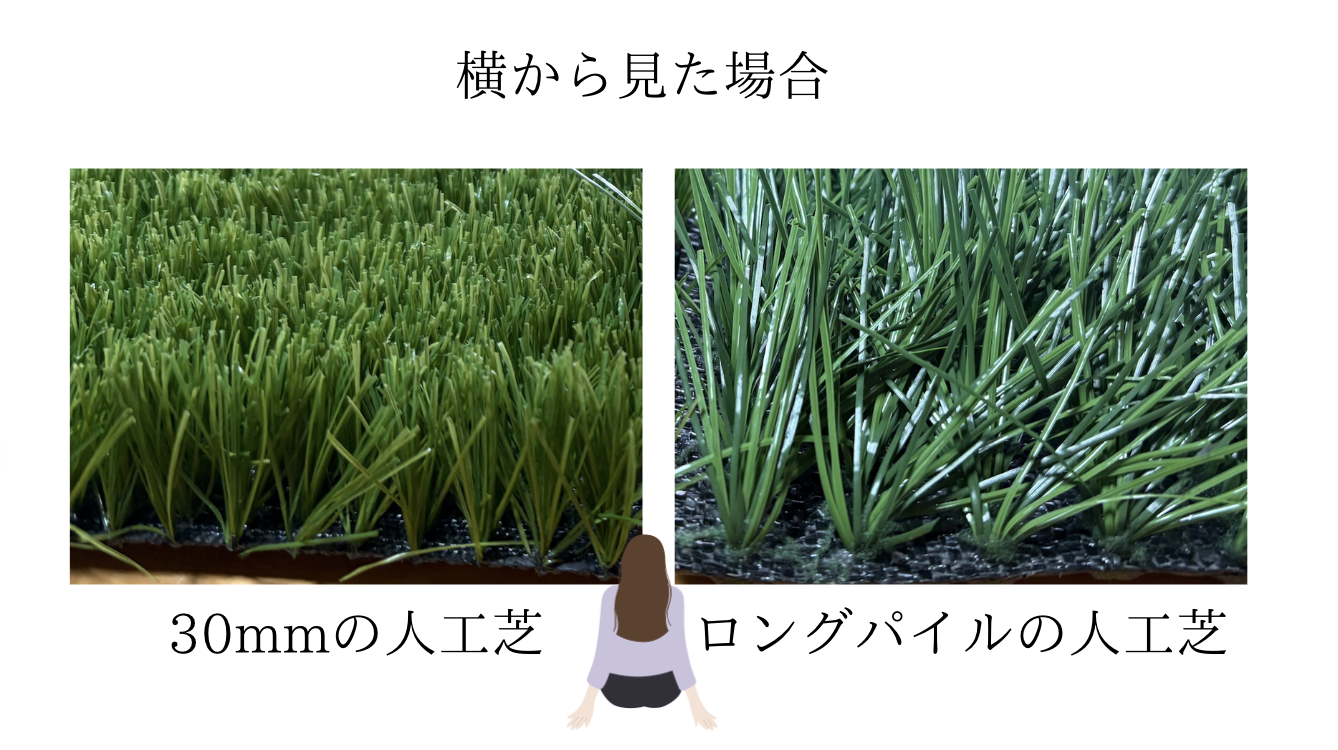 DIYにはロングパイルは不向き?ロングパイル人工芝と普通の人工芝への 