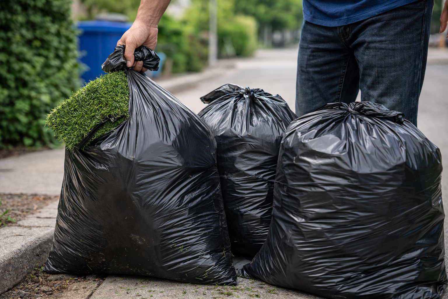 人工芝のゴミ処理